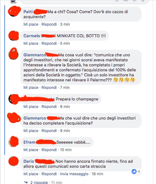Tifosi Palermo cessione