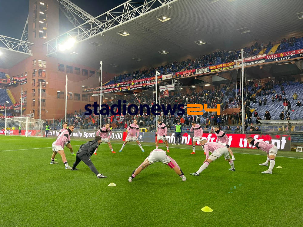 Riscaldamento Genoa Palermo Marassi FOTO PEPE / PUGLIA