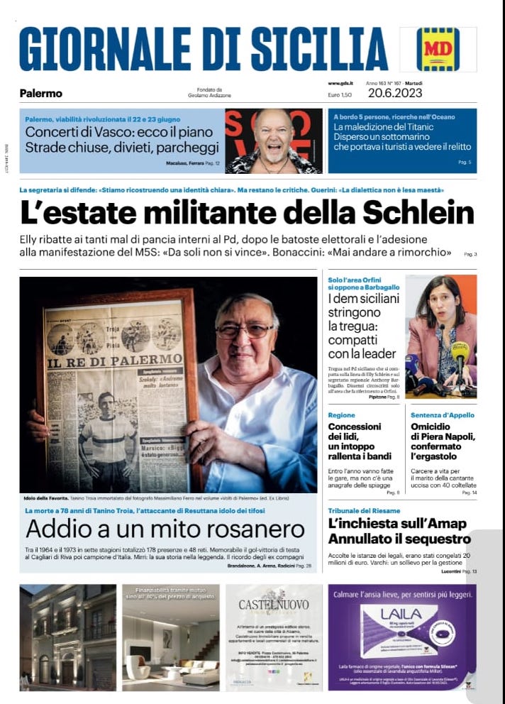 Troja prima pagina GdS